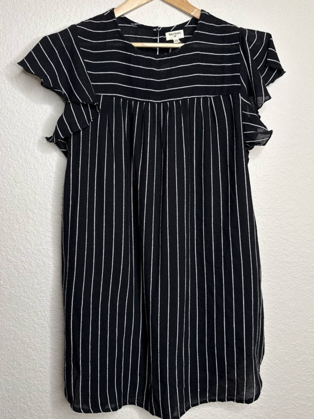 NWT World Market Striped Mini Dress | Size S/M | Black & White | Lined